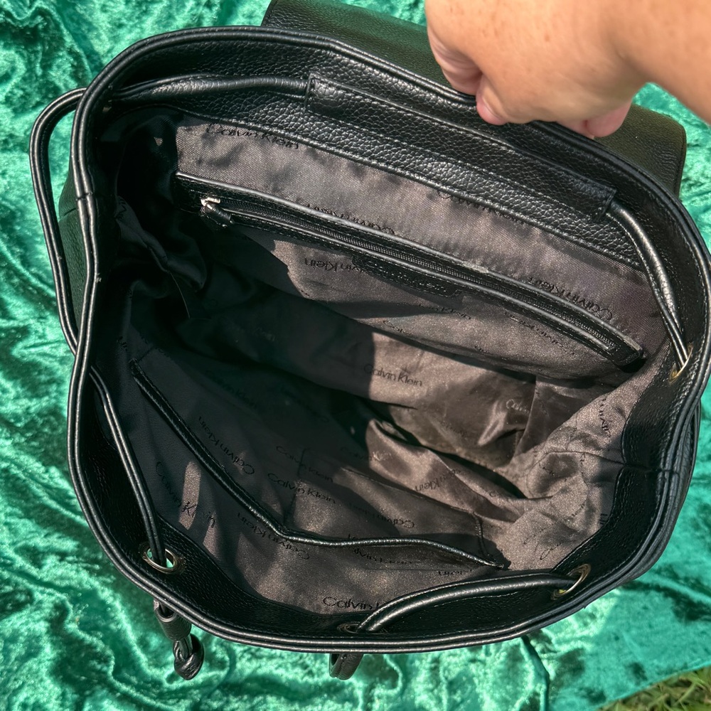 Calvin Klein Black Leather Backpack - Picture 4 of 4